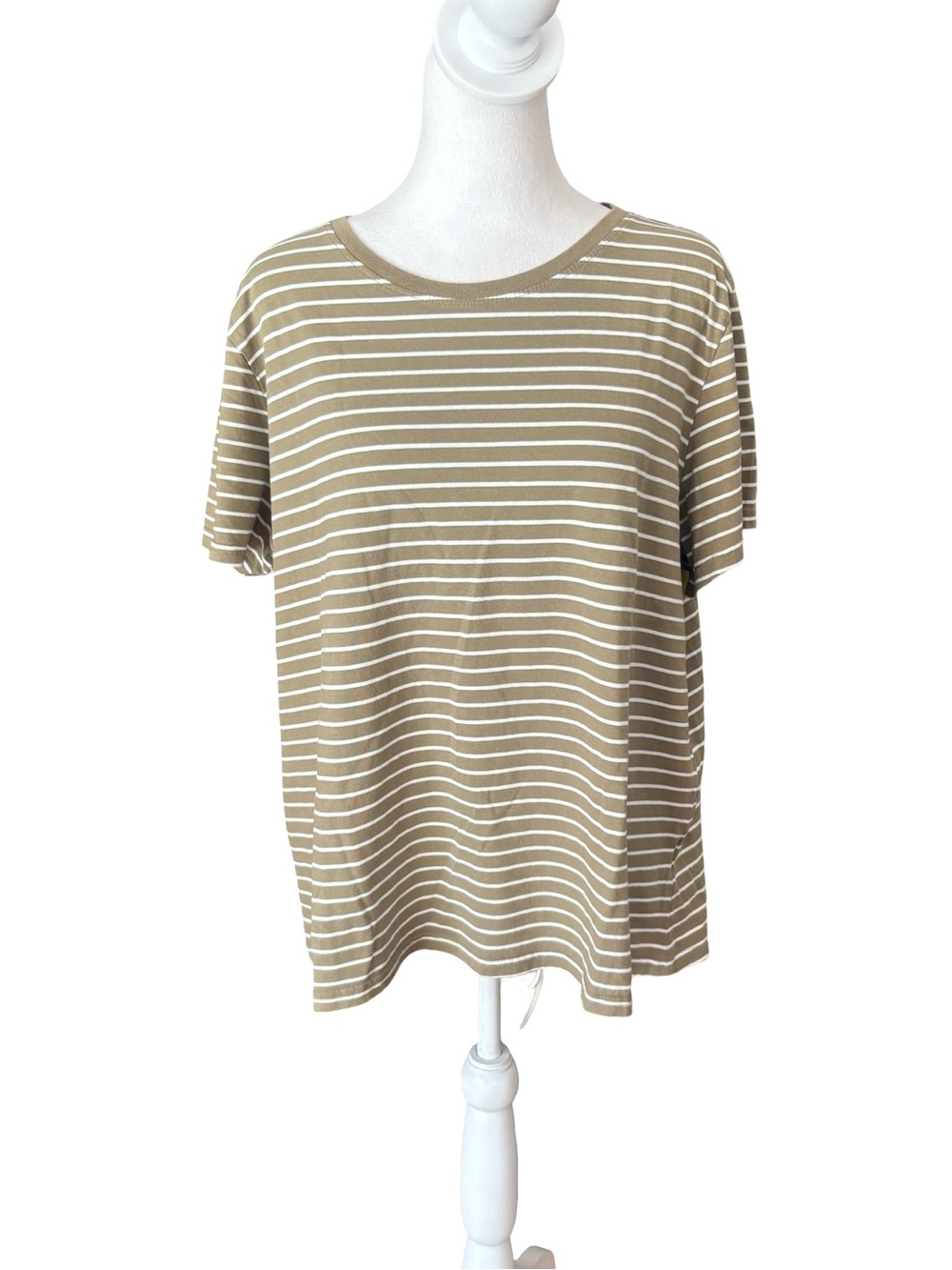 Pact Organic Cotton Striped Short Sleeve T Shirt Womens Size XL